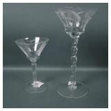2 Morgantown Glass Crystal Superba  Etch Glasses