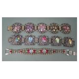 Three Vintage Irirdised Costume Jewelry Bracelets
