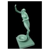 Frankart Green Art  Deco Nude Bud Vase Holder