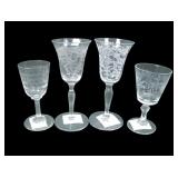 Assortment of Morgantown Clear Etched Cordials