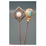 Two 10K Victorian Stick Pins