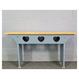 Solid Pine Bench W/ Painted Decorative Legs