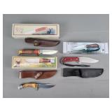 3x The Bid Fixed Blade Hunting Knives W/ Sheath