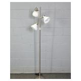 3-way Brush Nickel Finish Floor Lamp-powers Up