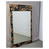 Beautiful Beveled Mirror W/ Hand Carved & Painted