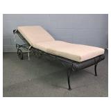 Vintage Heavy Wrought Iron Chaise Lounge