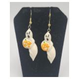 Halloween Ghost / Pumpkin Pierced Earrings