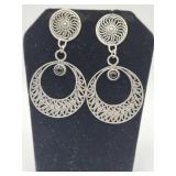 Sterling Silver Onyx Pierced Earrings