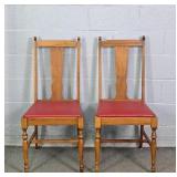 2x The Bid Vinyl Upholstered Wood Accent Chairs