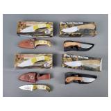 4x The Bid Fixed Blade Knives W/ Sheaths