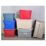 Lot Of 7 Sterilite & More Asstd Plastic Storage