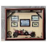 Antique Auto Theme Wood/glass Shadow Box Wall Deco