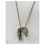 Sterling Silver 20in Marcasite Necklace With