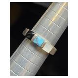 Sterling Silver Inlay  Turquoise Obsidian Mop Ri