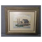 Hc Lewis The Fish House Water Color