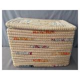 2 Pc Hand Woven Natural Storage Basket W/ Lid