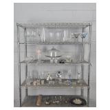 Assorted Glassware Lot - Canisters, Cake Plate Etc
