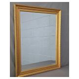 Vintage Wood Framed Beveled Mirror