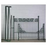 Heavy Decorative Iron Queen Bed W/ Rails
