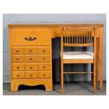 Mid Century Maple Desk W/ Chair