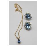 Blue Rhinestone Costume Jewelry