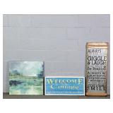Lot Of 3 Asstd Wall Hung Home Decor
