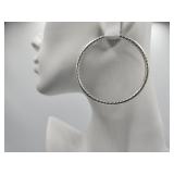 Sterling Silver Large Jcm Hoop Pierced Earrings