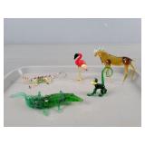 5x The Bid Art Glass Animals