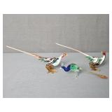 3x The Bid Art Glass Birds