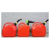 3x The Bid Sceptor 2.5 Gal Plastic Gas Cans