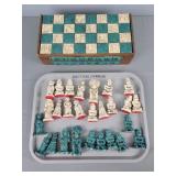 Vintage Aztec Chess Set - Incomplete
