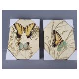 2 Pc Chad Barrett Signed Butterfly Prints