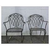 2x The Bid Vintage Wrought Iron Patio Chairs