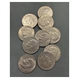 Lot Of 10 Eisenhower Dollars Some Bicentennial