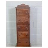 Tobey Furn Vintage Narow Solid Wood 5 Drawer Chest