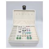 17 Pr Sterling Gemstone Pierced Earrings In New