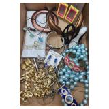 Tray Lot Assorted Jewelry Rings Necklaces And