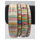 Inlayed Shell Brass Bracelets