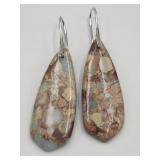 Jasper Stone Teardrop Pierced Earrings