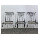 3x The Bid Vintage Wrought Iron Patio Chairs