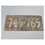 Vintage Ny 1925 Commercial License Plate