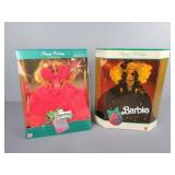 2x The Bid Happy Holidays Barbie Figures