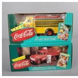 2x The Bid Vintage Coca Cola Die Cast Metal Trucks
