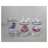 Set Of 3 Vintage Buffalo Bills Glasses