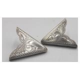 Vogt Mexico Sterling Silver Overlay Collar Clips