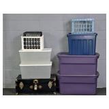 Lot Of 9 Asstd Storage Totes And Items