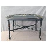 Vintage Hand Painted Metal Lift Off Serving Tray