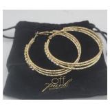 Off Park Collection Large Hoop Rhinestone Pierced