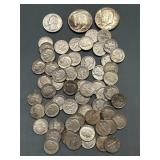 $7.05 Face Value 90% Silver Coins 58 Dimes 2