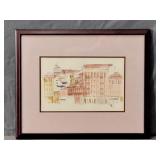 1958 Unsigned Original Ink & Watercolor